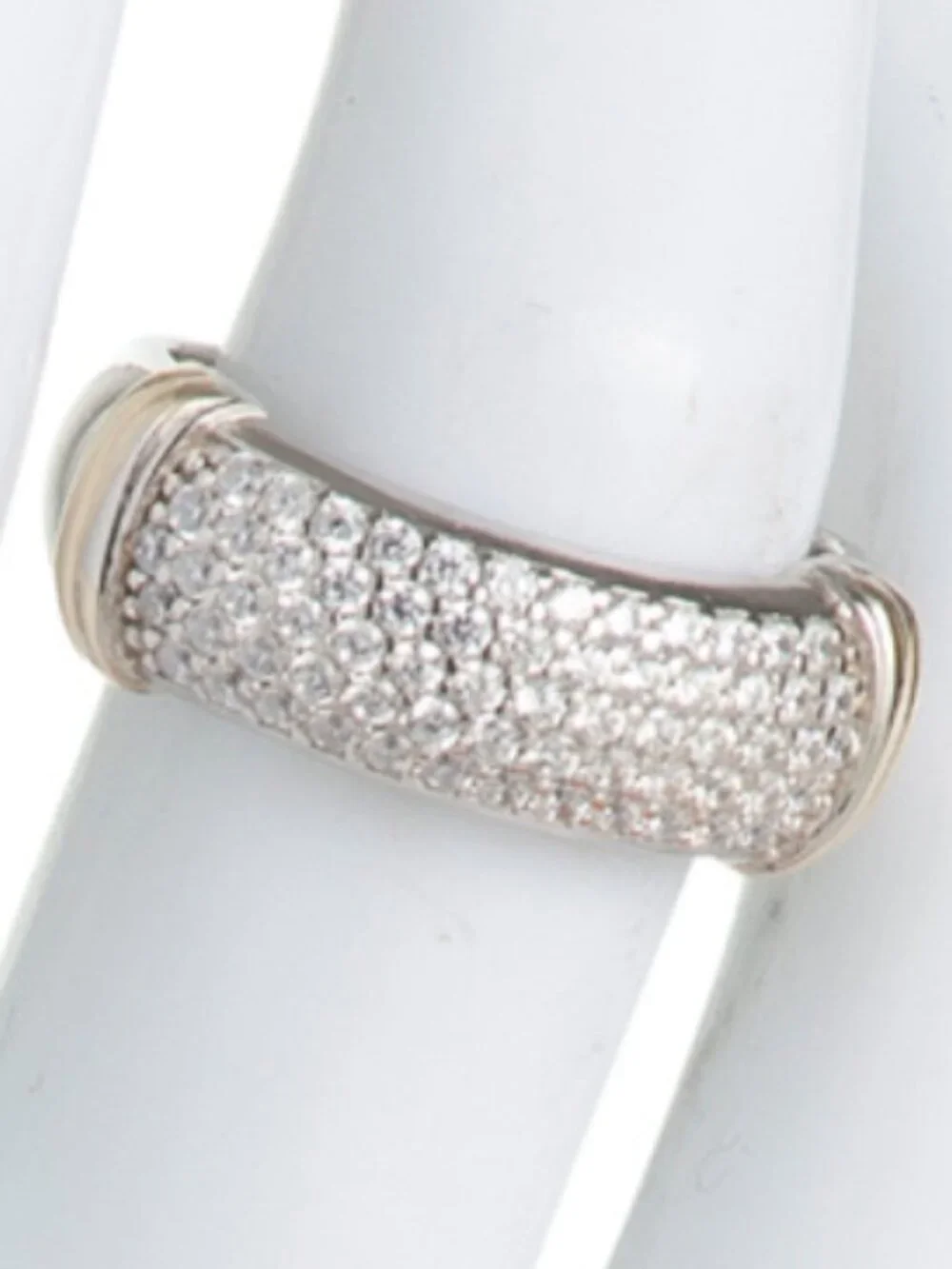 MIA FIORE Made In Italy Sterling Silver And 14kt Gold Pave Cubic Zirconia Ring